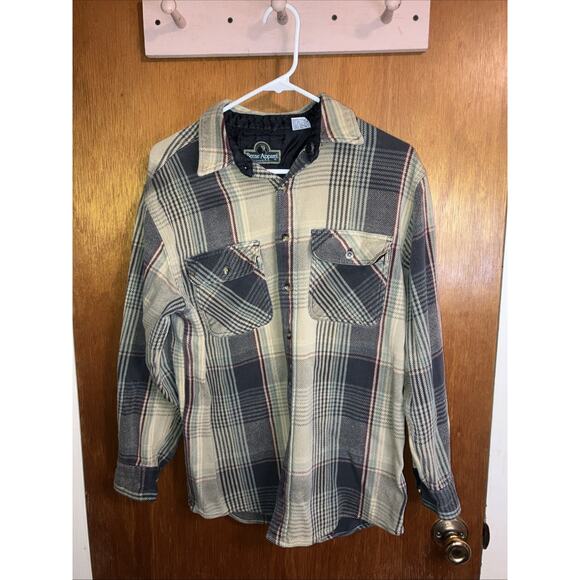 VTG Berne Apparel Heavy Cotton Button Up Flannel Mens M - Picture 1 of 12